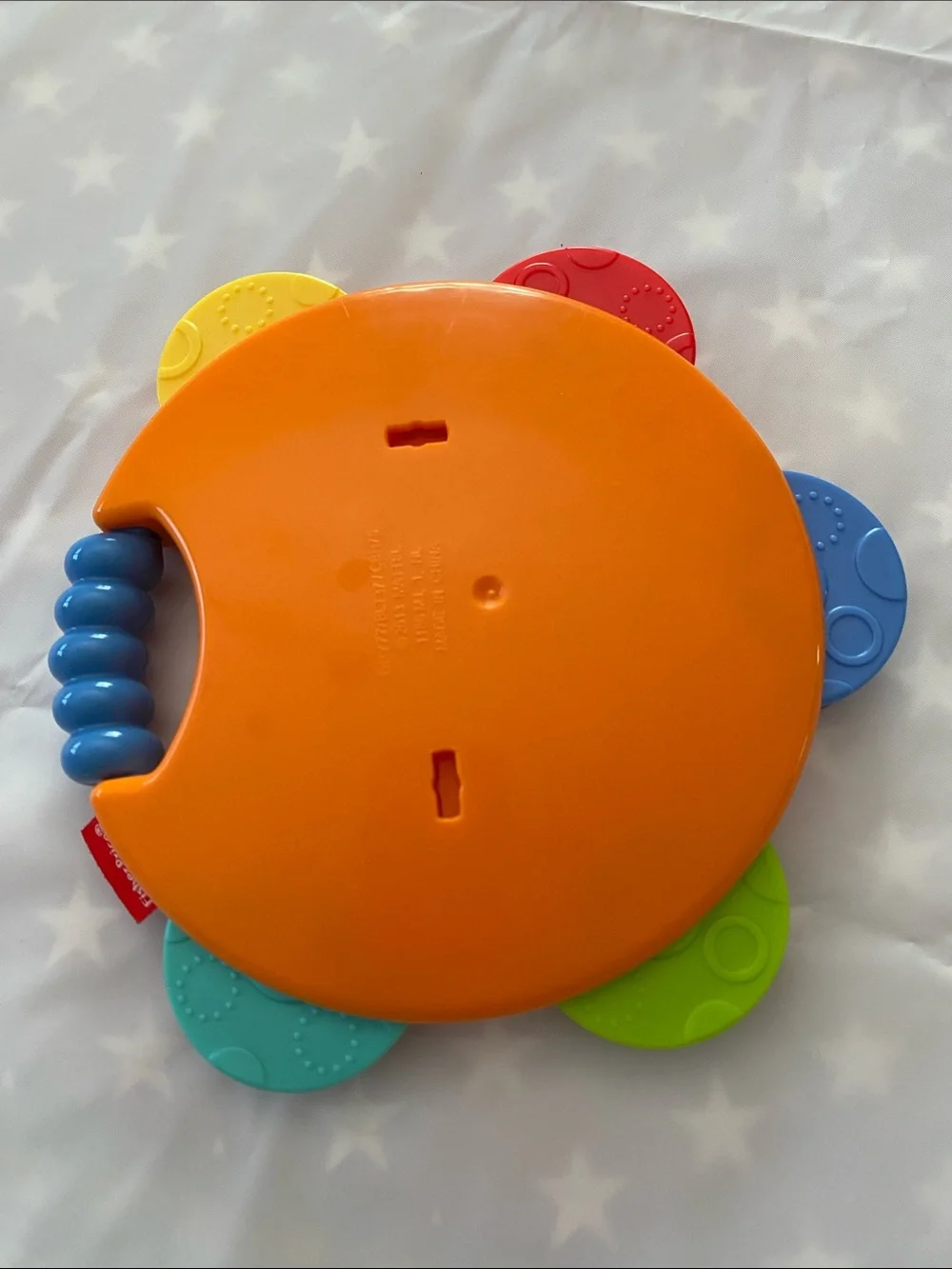 Baby Development Toy Set - Orange Teether Tambourine Mirror Rattle